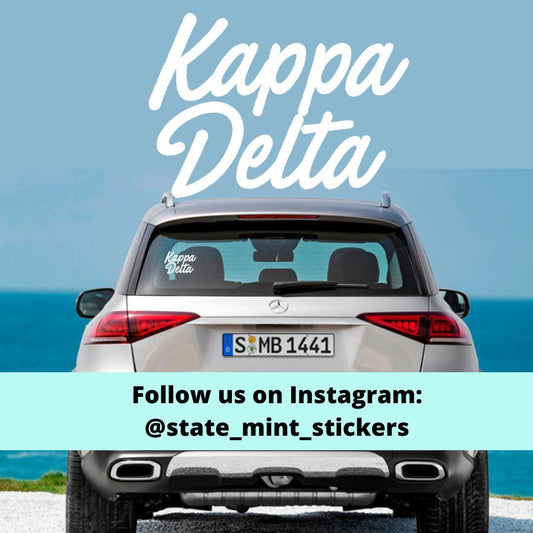 Kappa Delta Sorority Vinyl Transfer Decal / Sticker | Waterproof for Car, Laptop, Water Bottle, Cooler