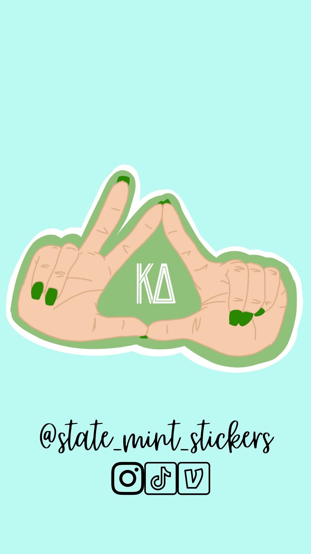 Kappa Delta Sorority Hand Sign Sticker / Decal for Car, Laptop, Water Bottle, Mug and More, greek letters, big little reveal, bid day gift