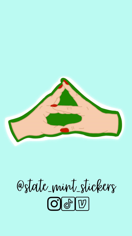 Alpha Gamma Delta Sorority Hand Sign Sticker  | 3.5"