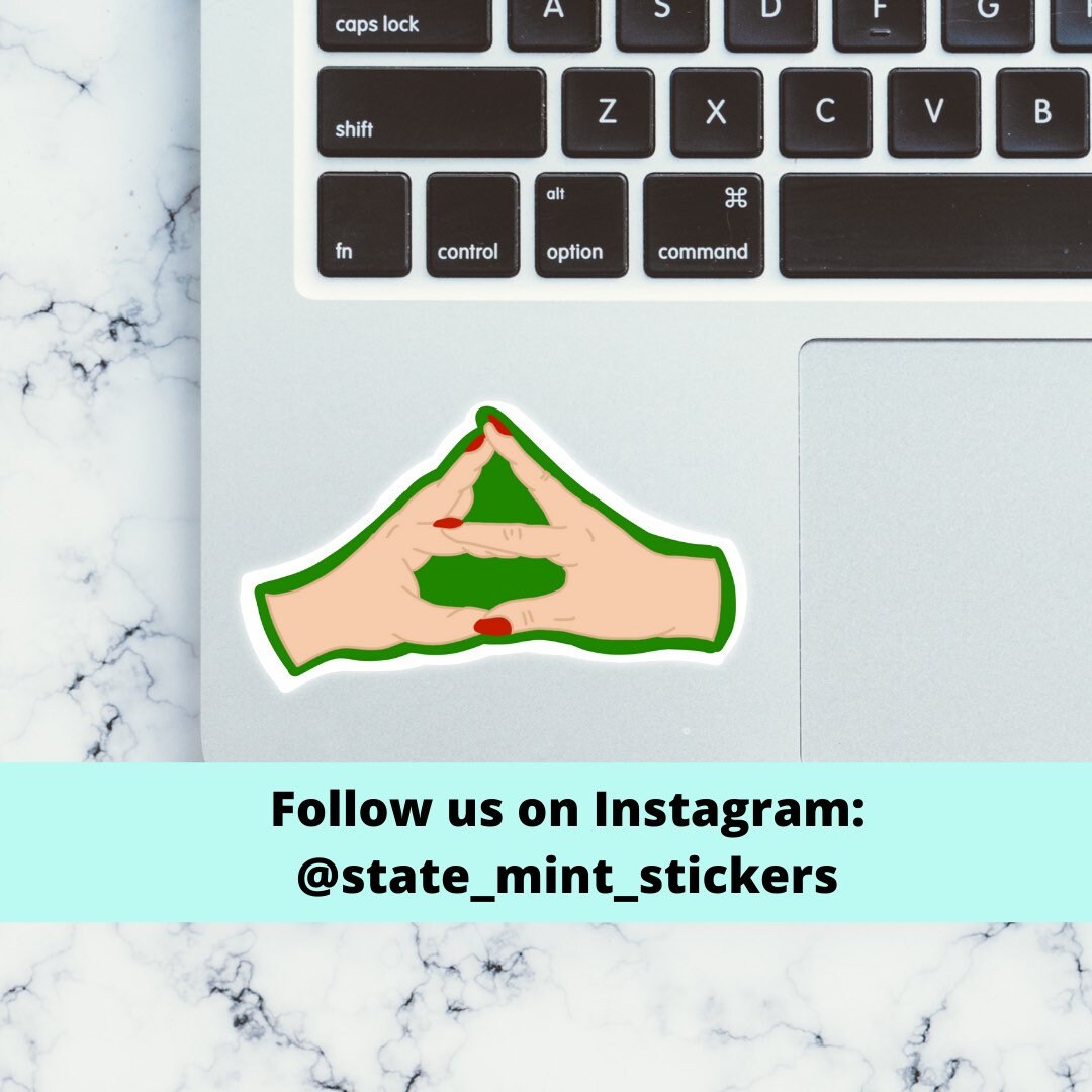Alpha Gamma Delta Sorority Hand Sign Sticker  | 3.5"
