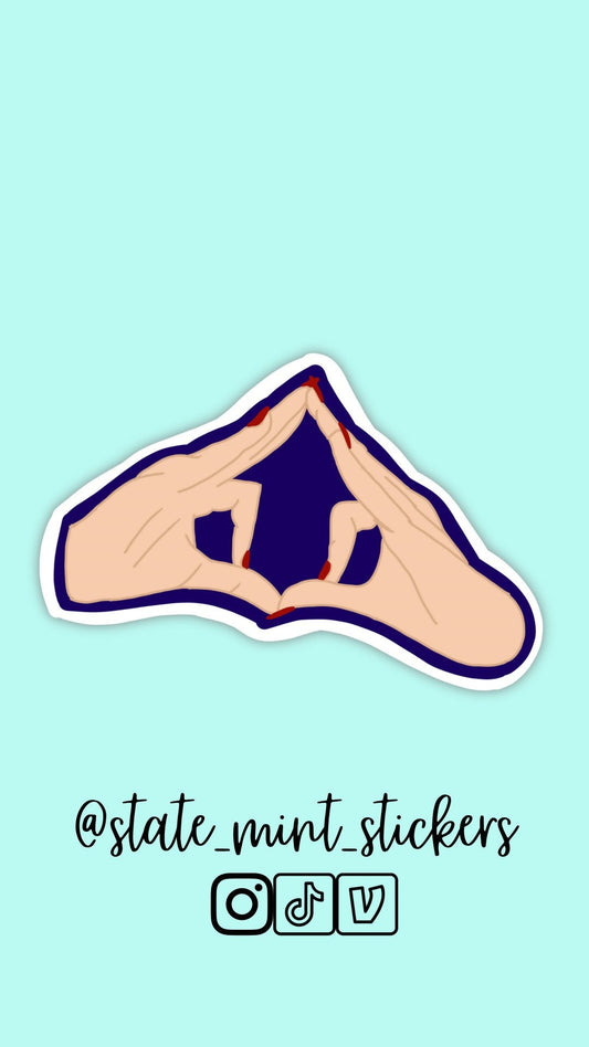 Pi Beta Phi "Pi Phi" Sorority Hand Sign Sticker / Decal | 3.5" Wide
