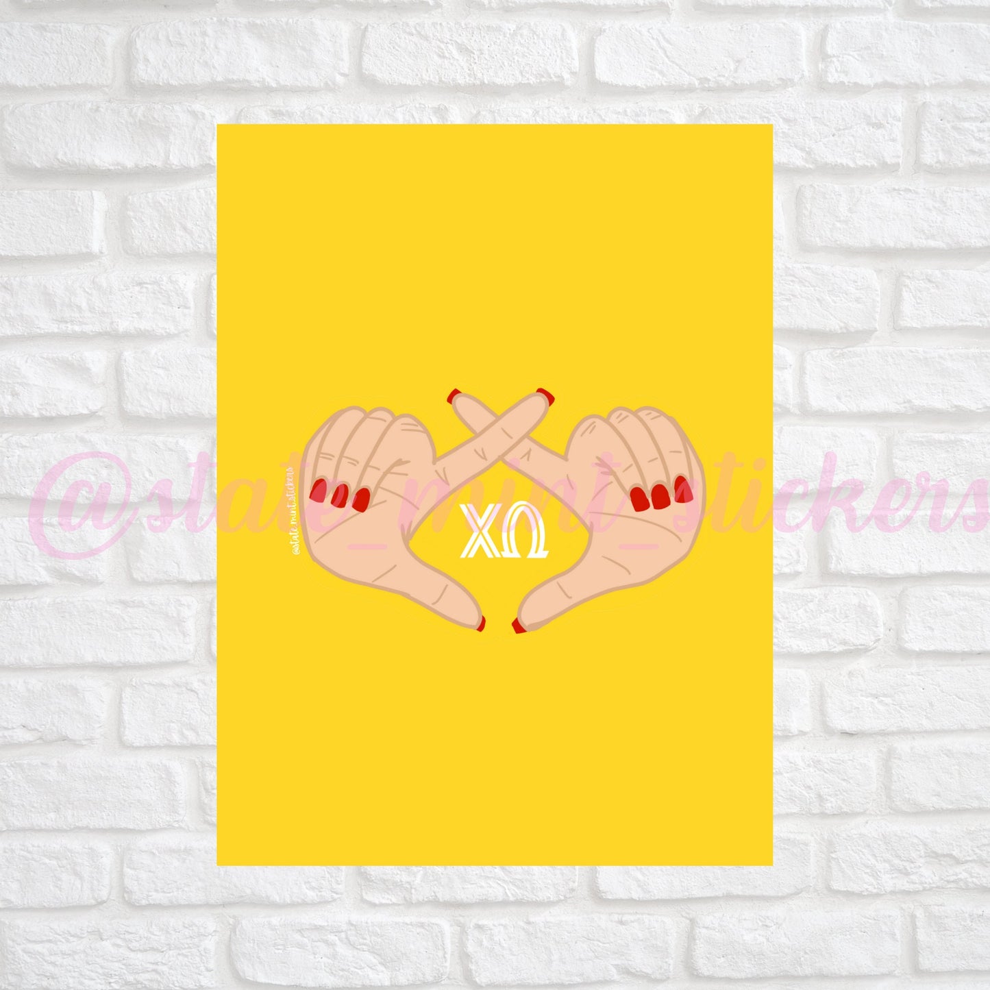Chi Omega Sorority Gallery Wall Art | Hand Sign | DIGITAL DOWNLOAD | Download and print at home