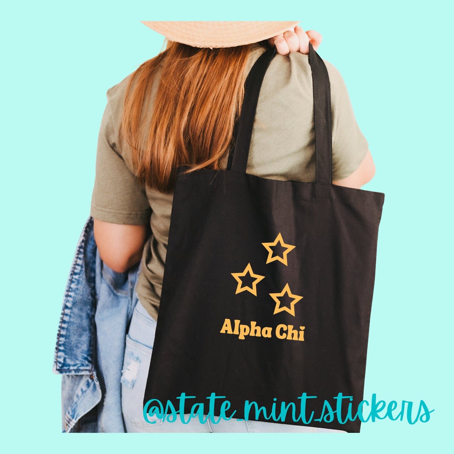 Alpha Chi Omega Bag | Sorority Canvas Beach Bag / Tote Bag / Bid Day Bag / Big Little Basket