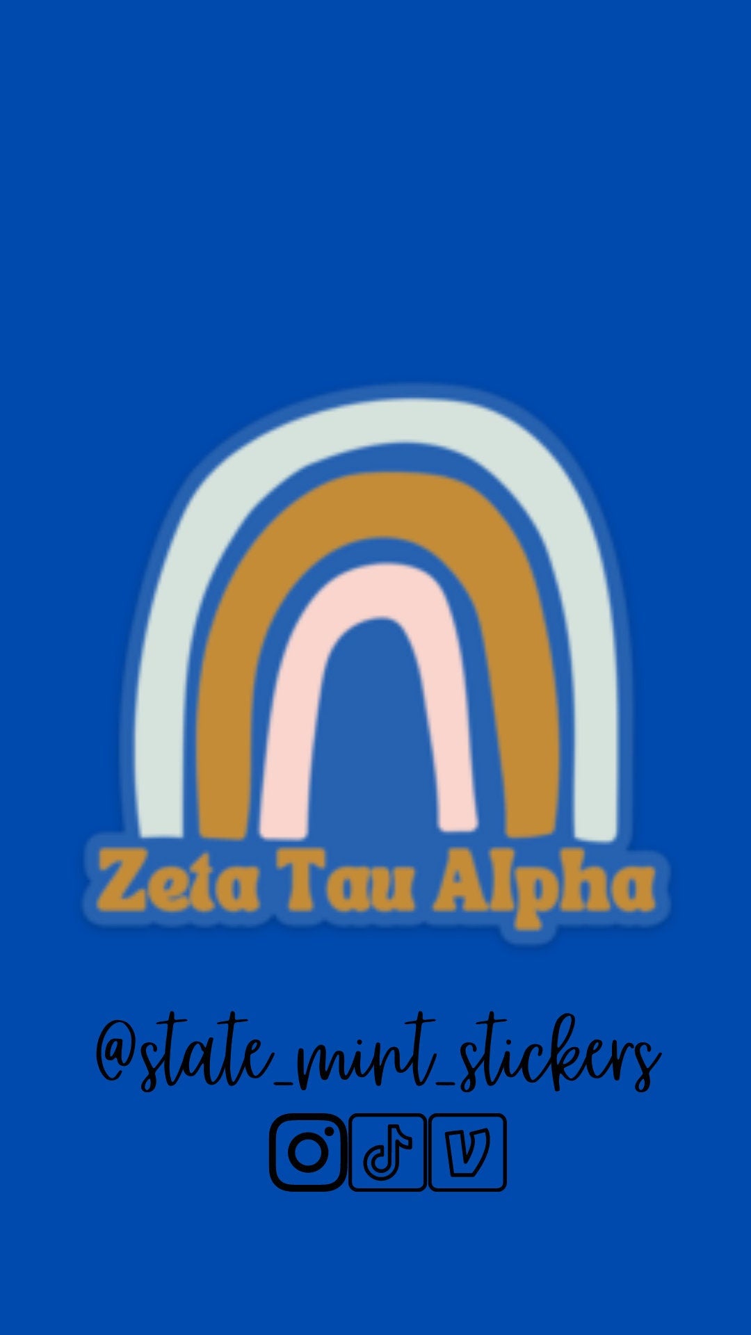 Zeta Tau Alpha Sticker | Clear Pastel Rainbow Sorority Sticker