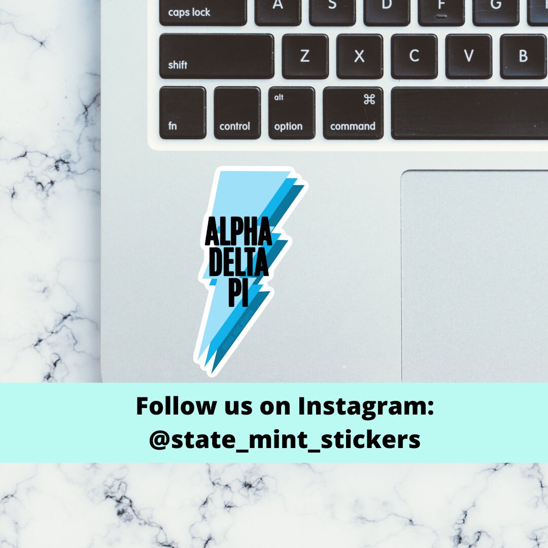 Alpha Delta Pi Sticker | Blue Lightning Bolt ADPi Sorority Sticker