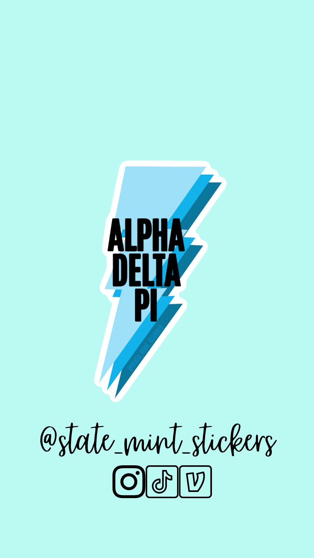 Alpha Delta Pi Sticker | Blue Lightning Bolt ADPi Sorority Sticker