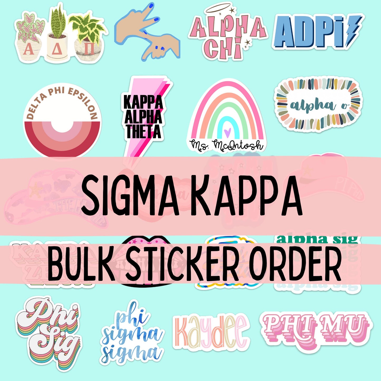 Sigma Kappa Stickers | Sorority Stickers Bulk Order | PERFECT for BID DAY! Group / Bulk / Chapter Sticker Order