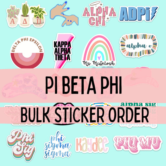 Pi Beta Phi Stickers | Sorority Stickers Bulk Order | PERFECT for BID DAY! Group / Bulk / Chapter Sticker Order