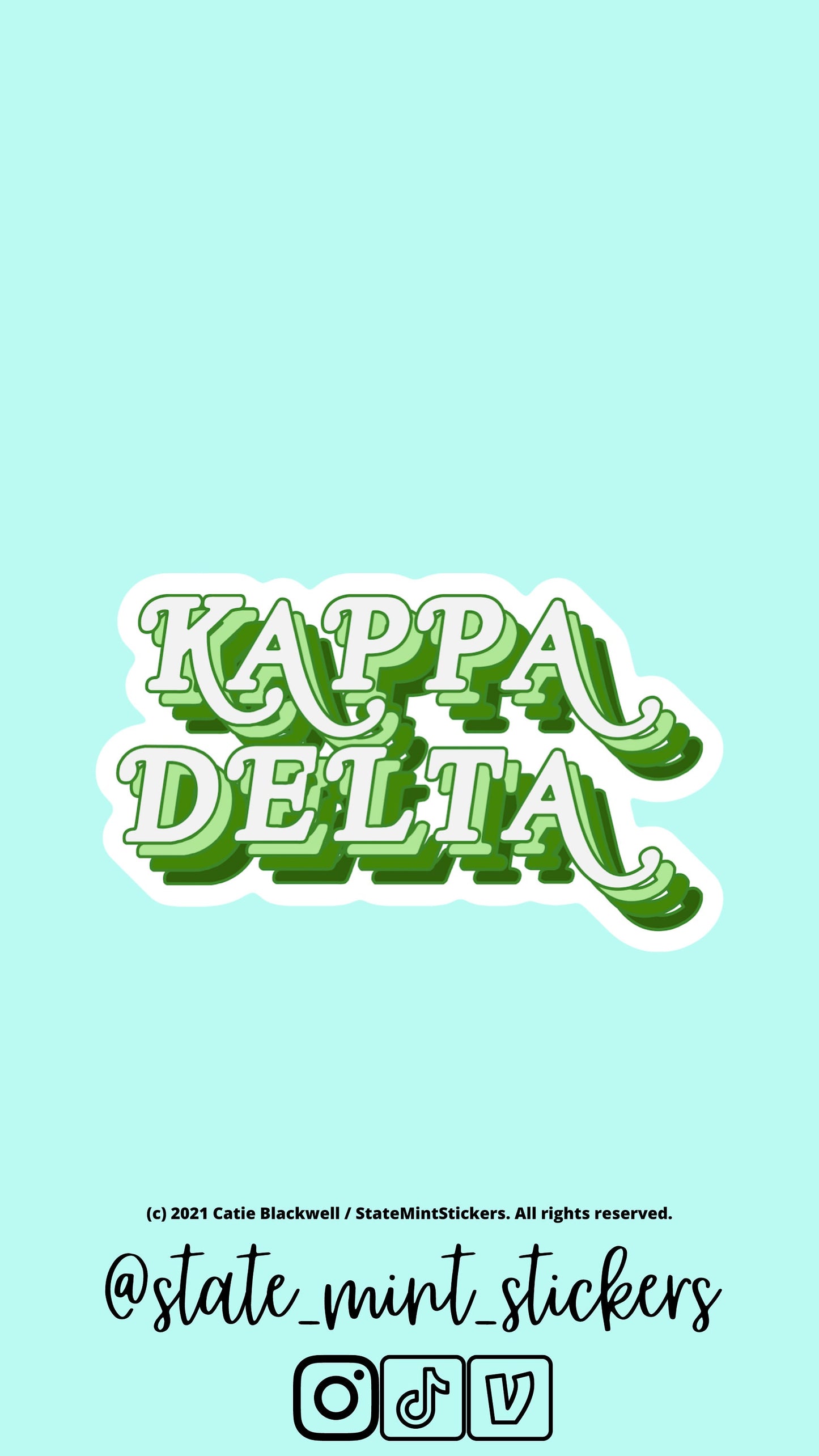 Kappa Delta Sticker | Kappa Delta Sorority, Sorority Sticker, Laptop Sticker, Bid Day, Big Little, Custom Sticker