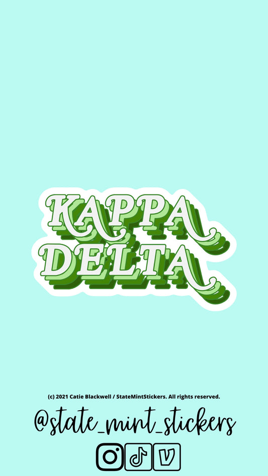 Kappa Delta Sticker | Kappa Delta Sorority, Sorority Sticker, Laptop Sticker, Bid Day, Big Little, Custom Sticker