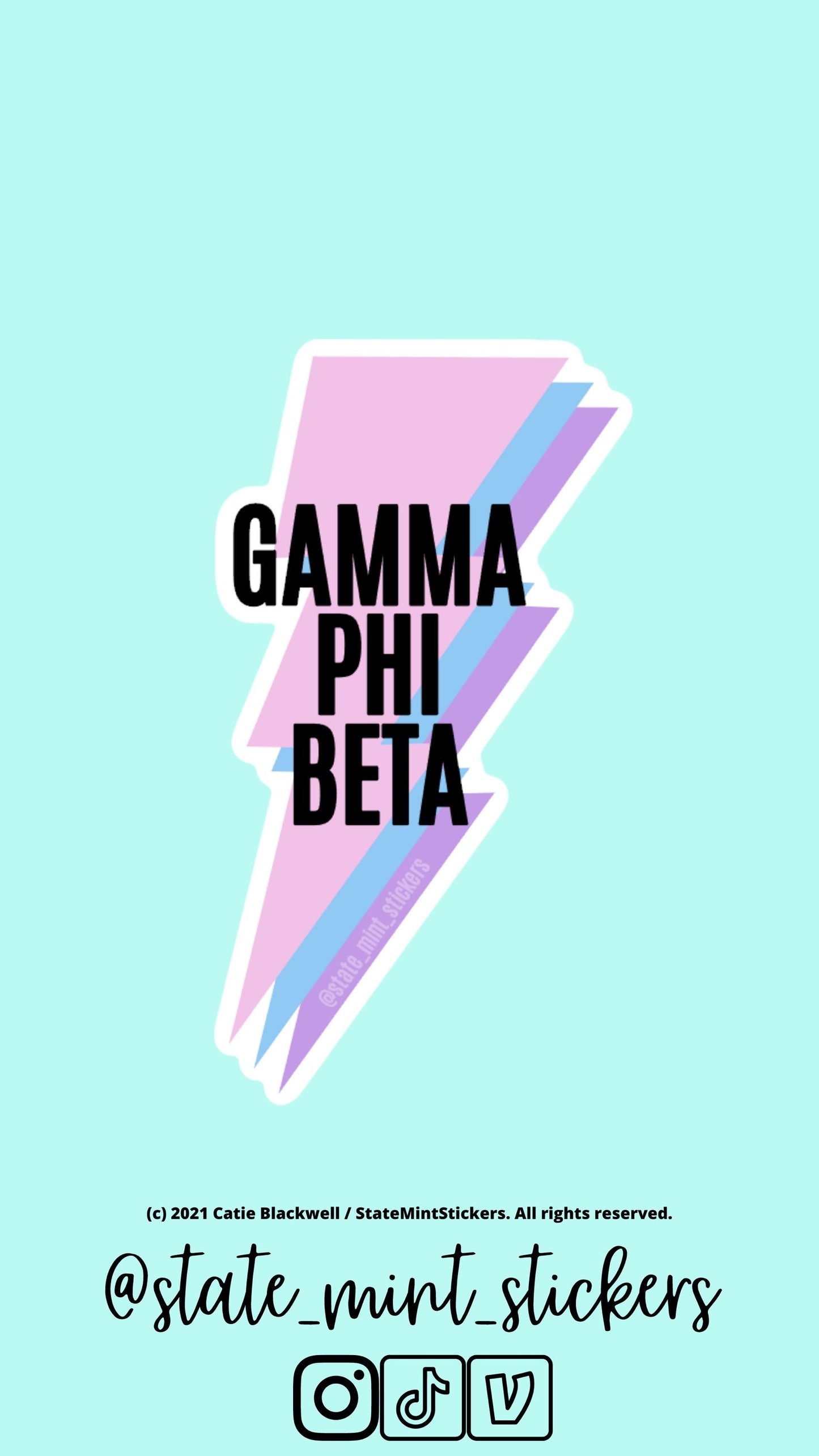 Gamma Phi Beta Sticker | Sorority Sticker | Lightning Bolt | Official Licensed Product
