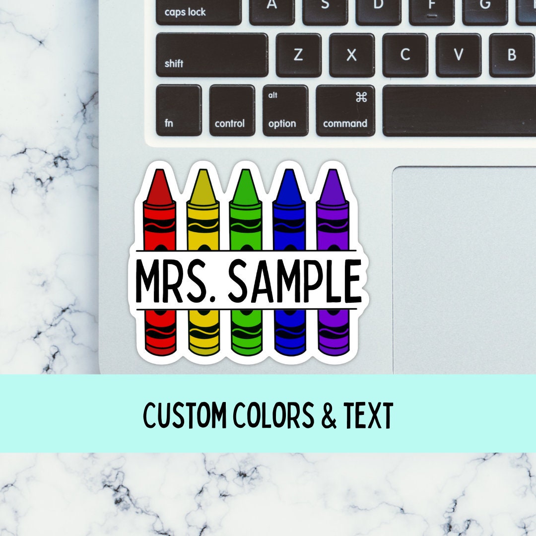 Custom Name Sticker for Teacher | Classroom Labels | Waterproof for Car, Laptop, Water Bottle, Cooler | Teacher Gift / Teacher Sticker