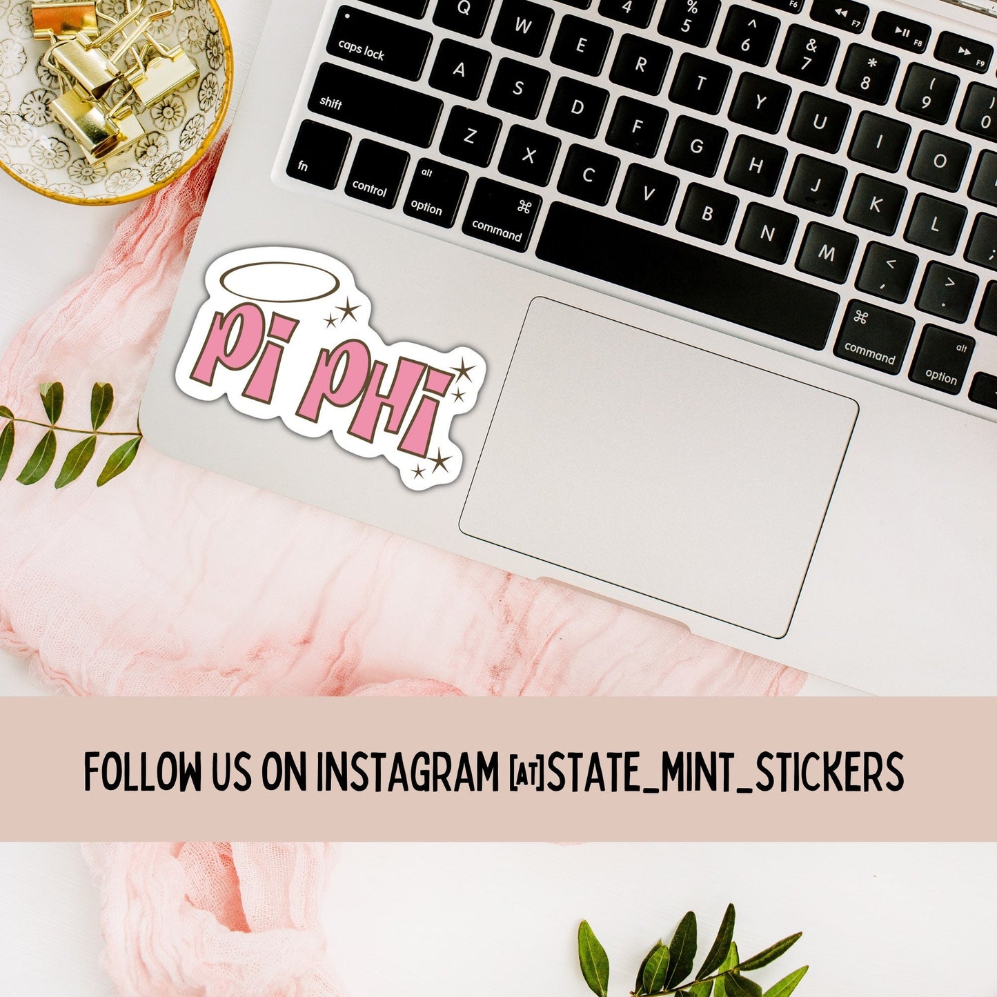 Pi Beta Phi Sticker “Pi Phi" Sorority Pink Halo |  Car, Laptop, Mug, Cup, Cooler, Planner | big little, bid day
