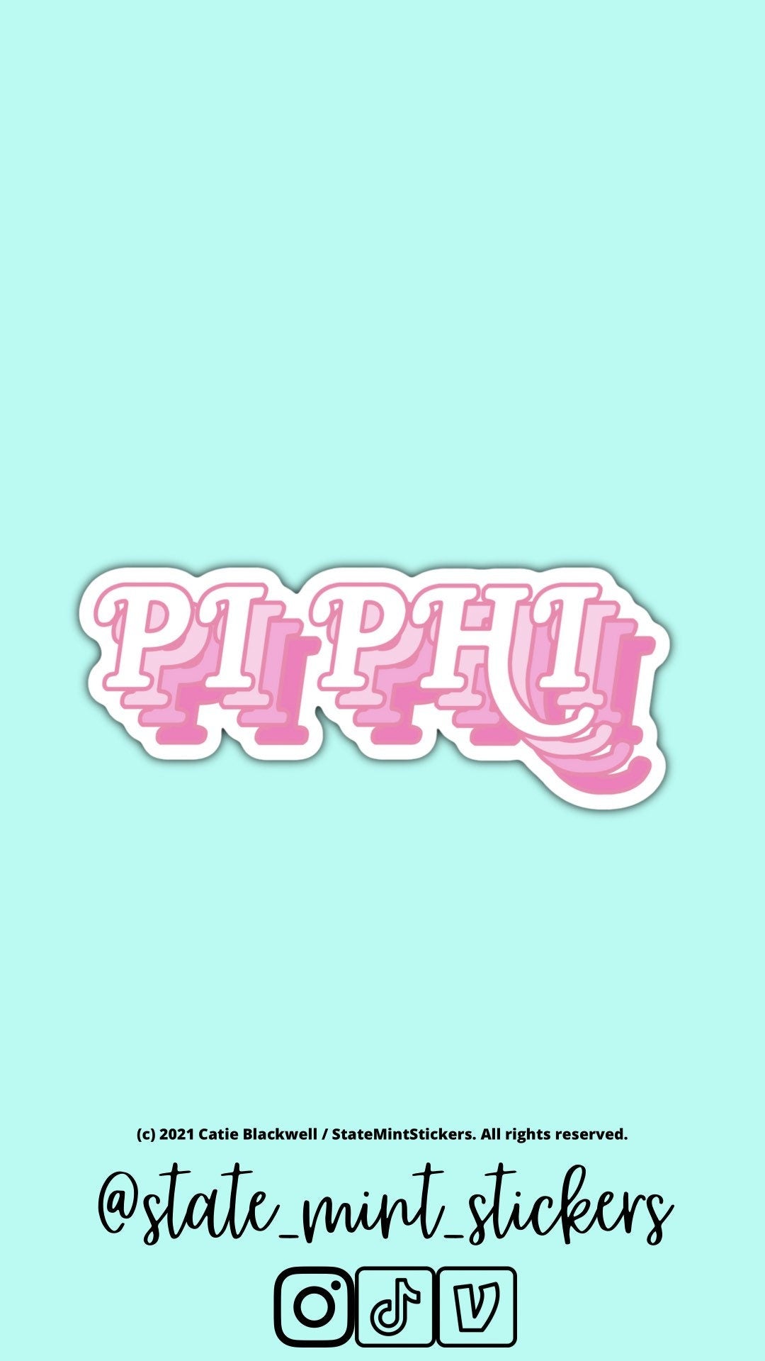 Pi Beta Phi Sticker “Pi Phi" Sorority Pink Layers |  Car, Laptop, Mug, Cup, Cooler, Planner | big little, bid day