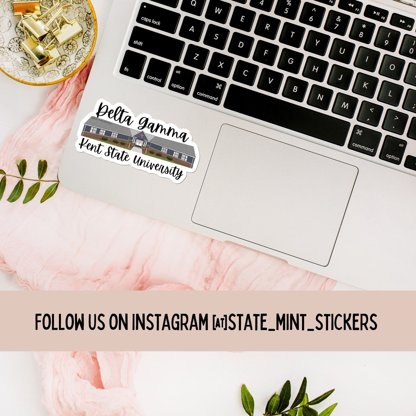 Delta Gamma Kent State Custom Sorority House Sticker | 4” Wide | Delta Gamma Sticker | Delta Gamma Sorority House