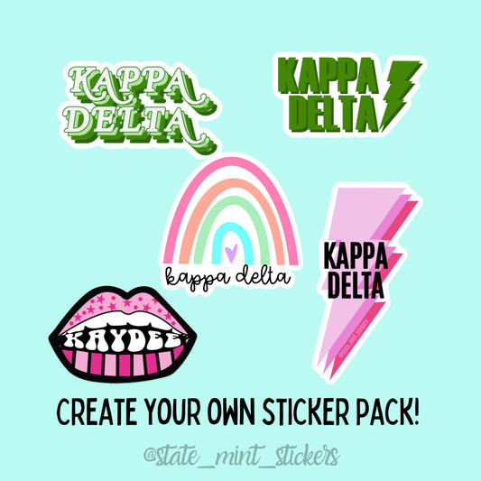 Kappa Delta Sorority Sticker Pack | perfect for bid day, big little, custom order, kappa delta laptop sticker, kaydee sticker pack