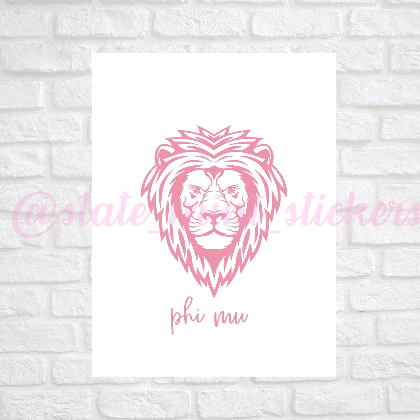Phi Mu Sorority Gallery Wall Art | Lester Lion Phi Mu Lion Mascot | DIGITAL DOWNLOAD | Download and print at home