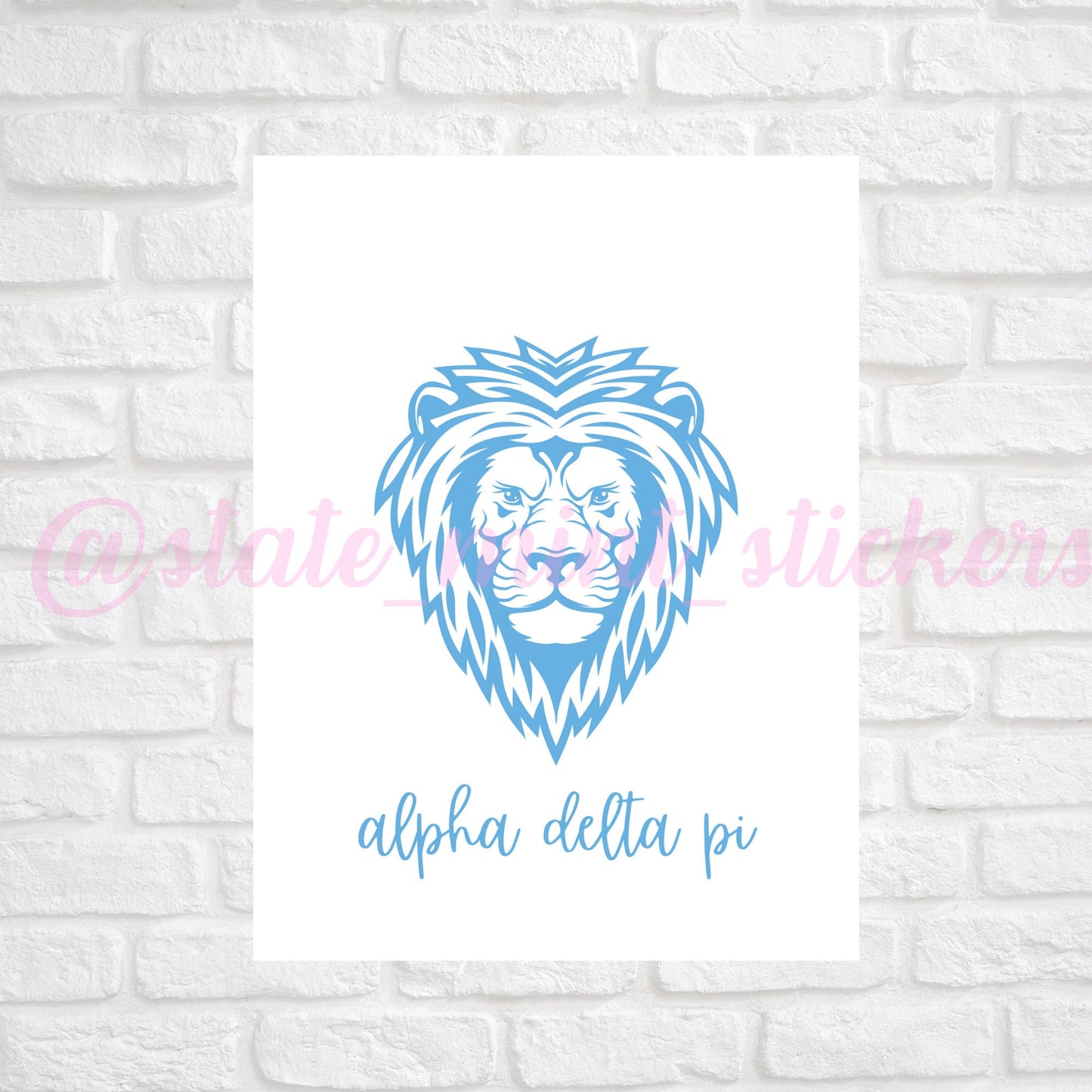 Alpha Delta Pi ADPi Sorority Gallery Wall Art | Blue Lion Mascot Print | DIGITAL DOWNLOAD | Download and print at home