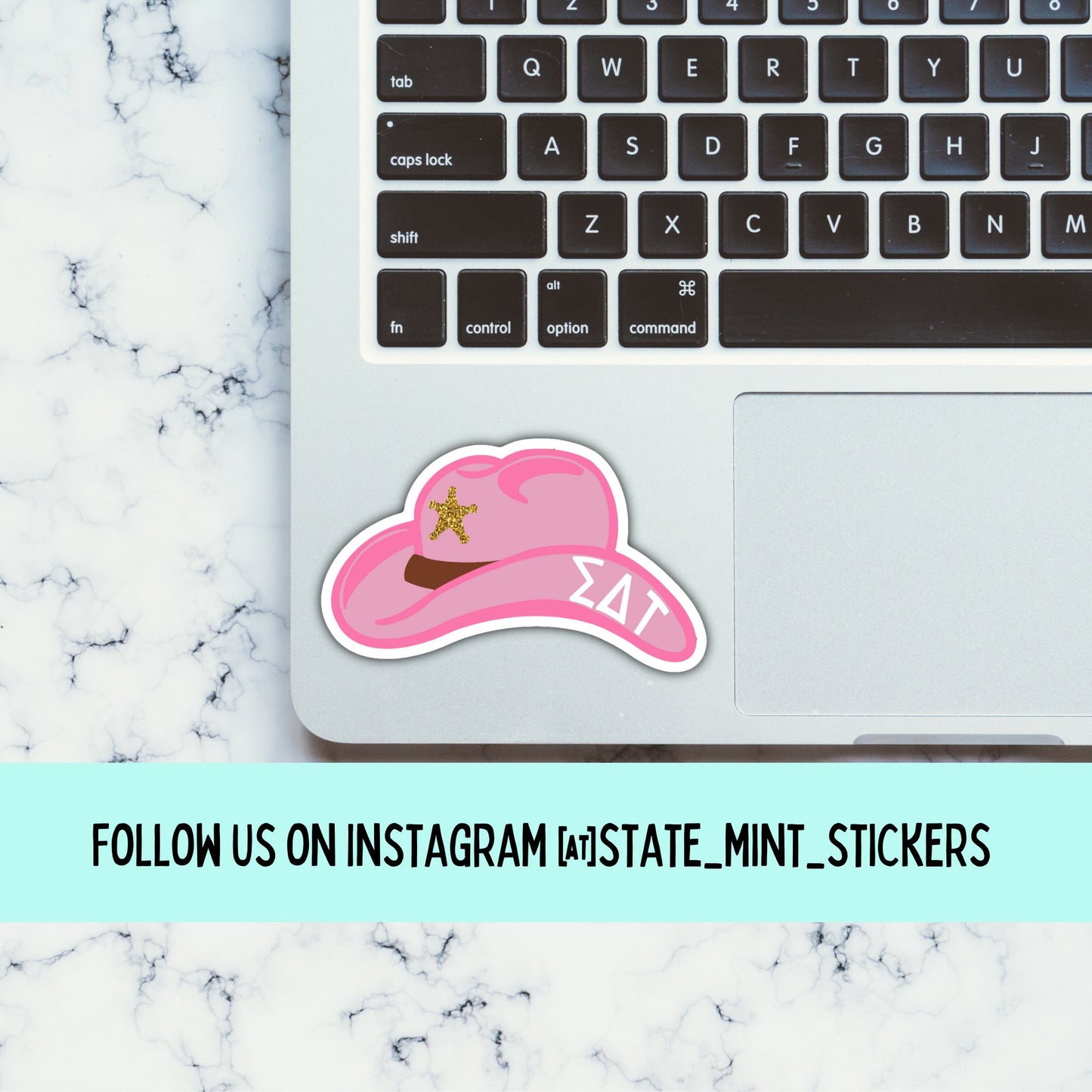 Sigma Delta Tau Sticker | Pink Cowgirl Hat Sorority Sticker