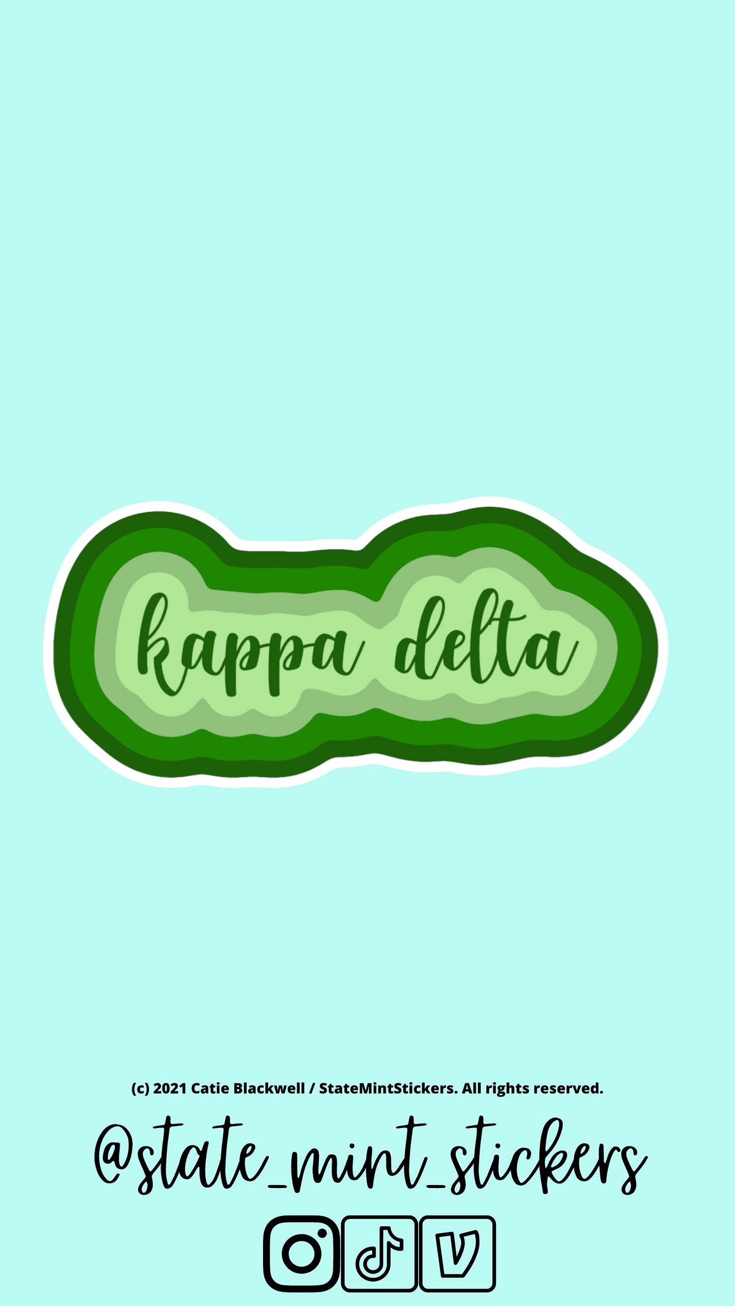 Kappa Delta Sticker | Kappa Delta Sorority, Sorority Sticker, Laptop Sticker, Bid Day, Big Little, Custom Sticker