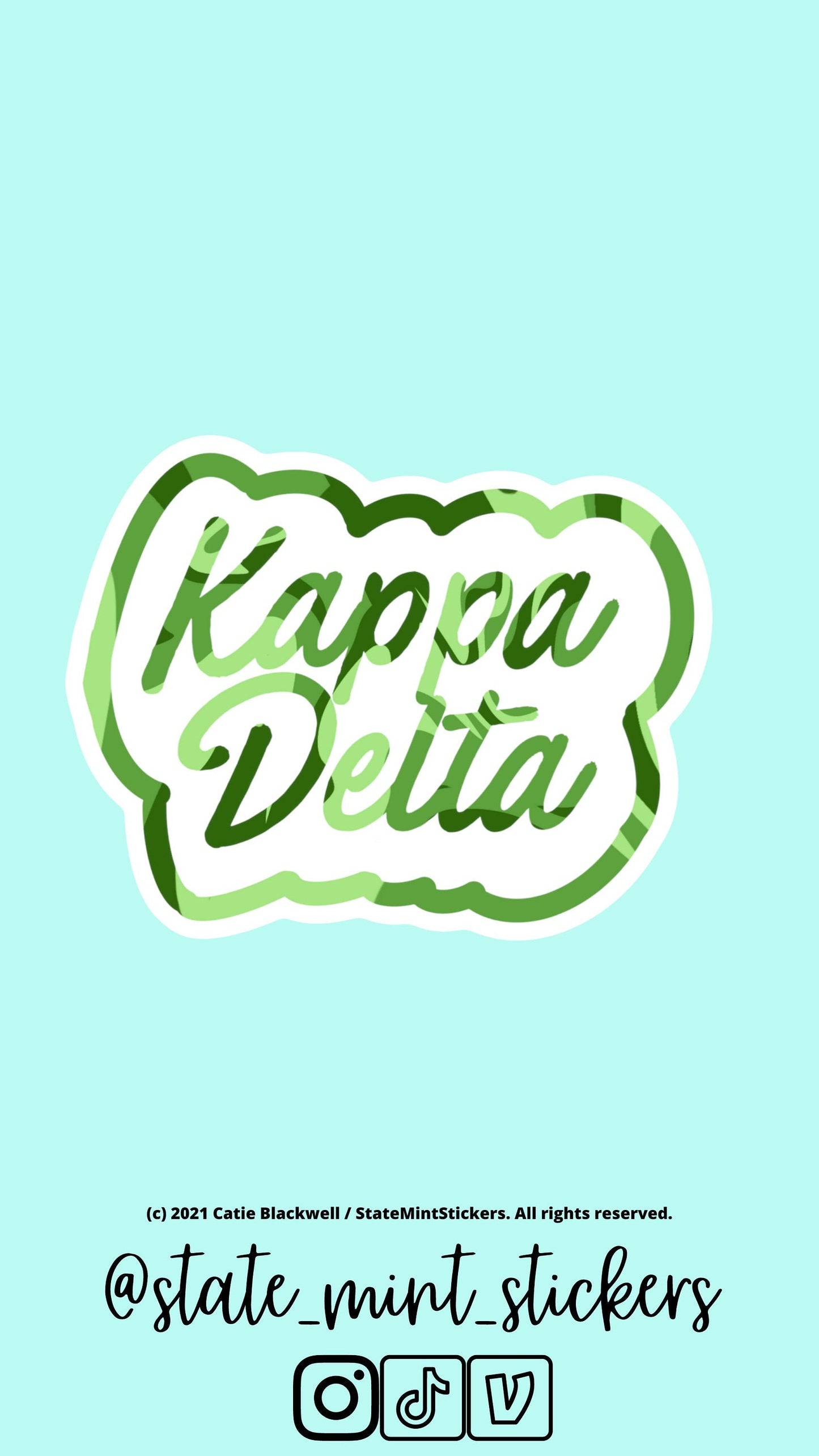 Kappa Delta Sticker | Kappa Delta Sorority, Sorority Sticker, Laptop Sticker, Bid Day, Big Little, Custom Sticker