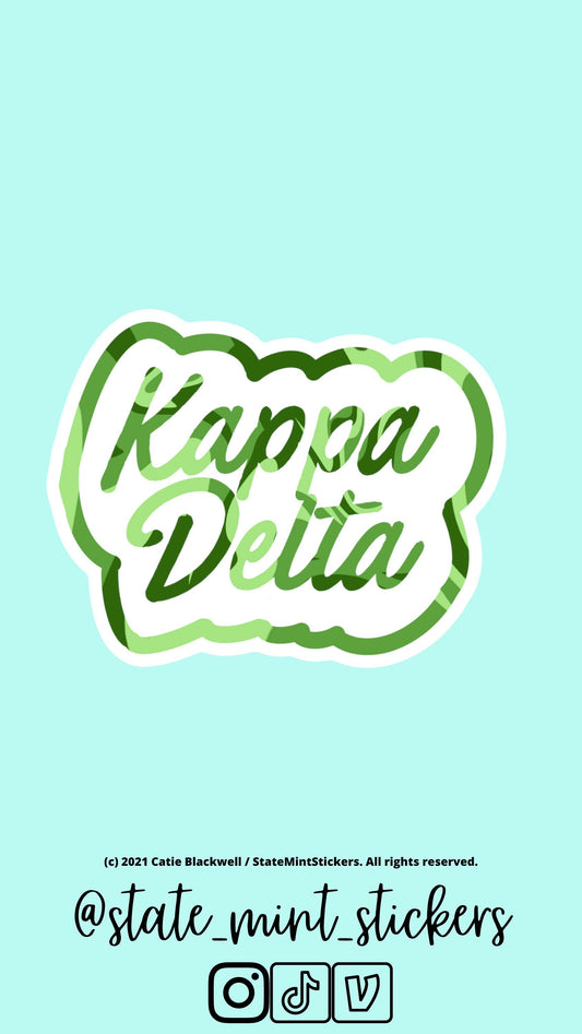 Kappa Delta Sticker | Kappa Delta Sorority, Sorority Sticker, Laptop Sticker, Bid Day, Big Little, Custom Sticker
