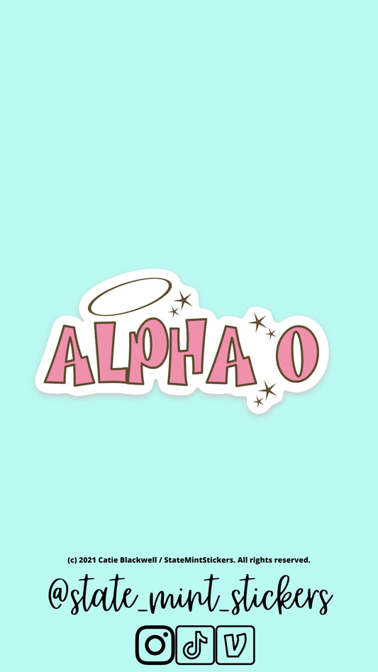 Alpha Omicron Pi Sticker | Pink Halo, Sorority Sticker | Perfect for use on car, laptop, waterbottle, cooler, cup, mug, planner