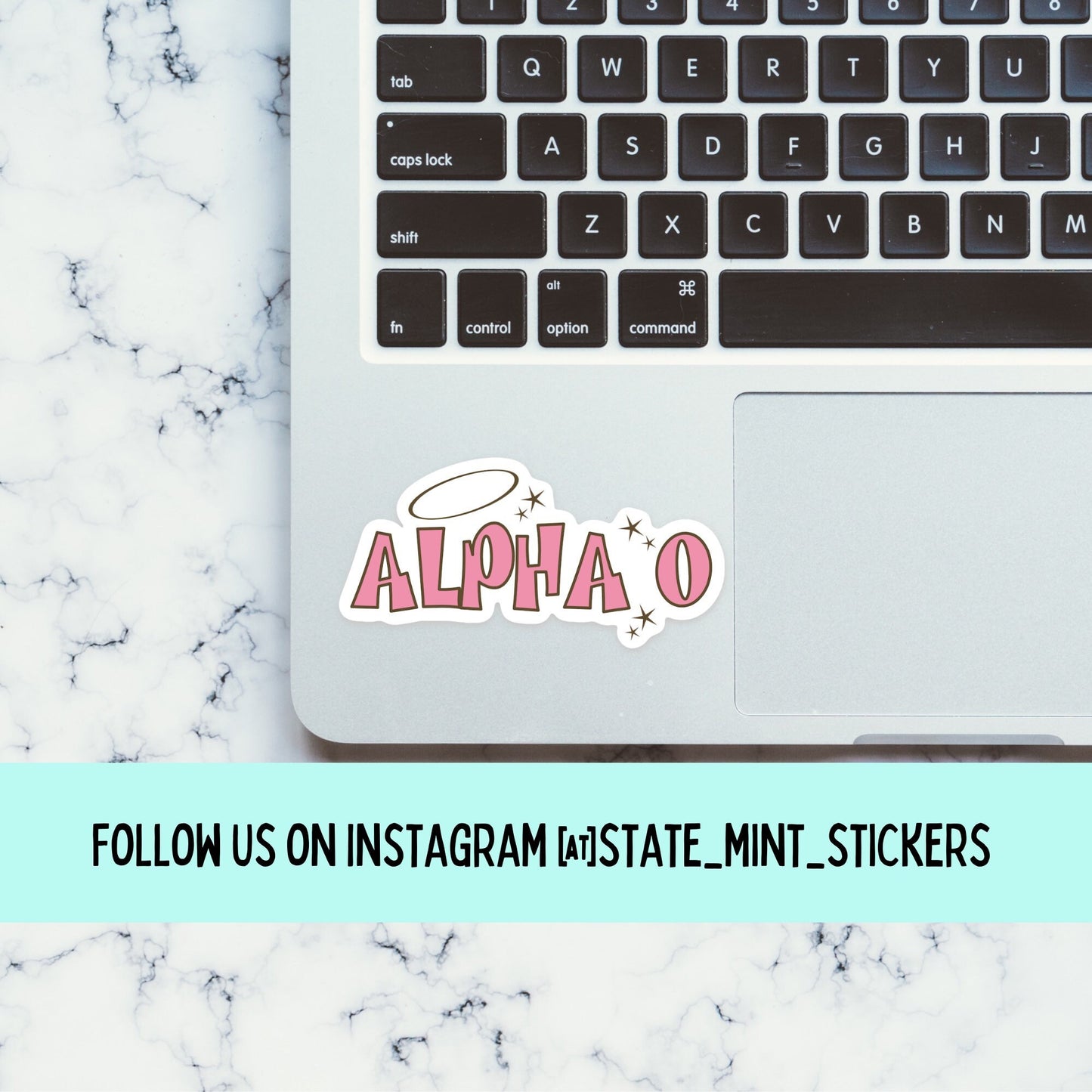 Alpha Omicron Pi Sticker | Pink Halo, Sorority Sticker | Perfect for use on car, laptop, waterbottle, cooler, cup, mug, planner