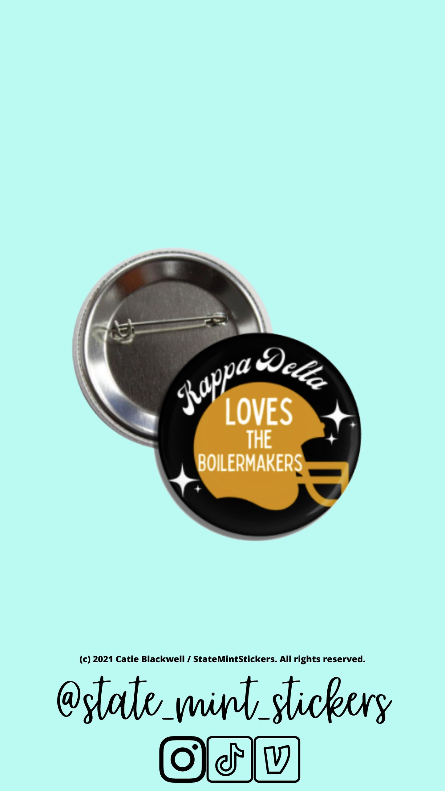 Kappa Delta Loves the Boilermakers | Sorority Gameday Buttons | Football Buttons | Sorority Buttons | Gameday Pins | Custom Buttons