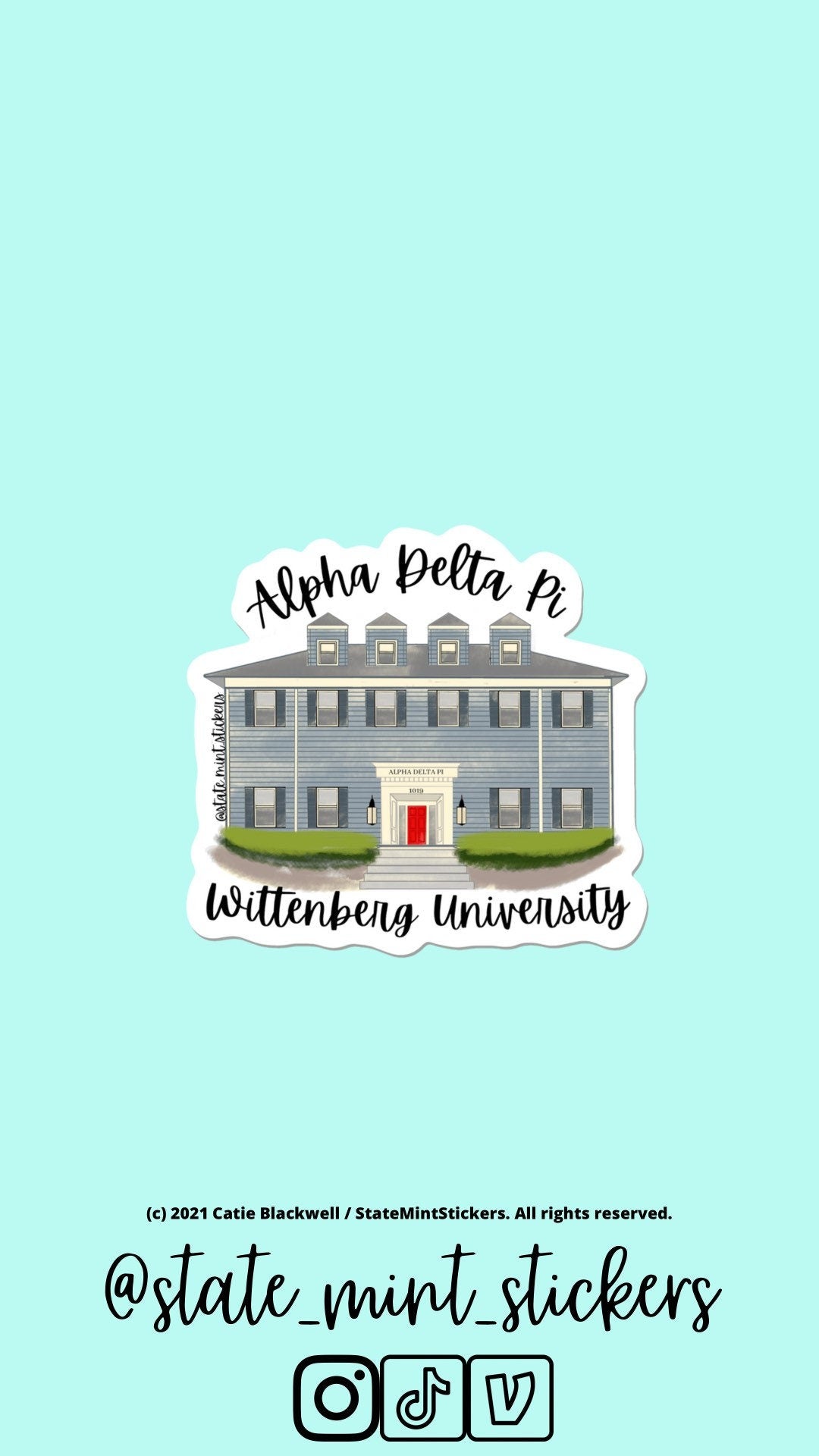 Alpha Delta Pi Sorority House Sticker - Wittenberg Sorority House Sticker | 3.5"