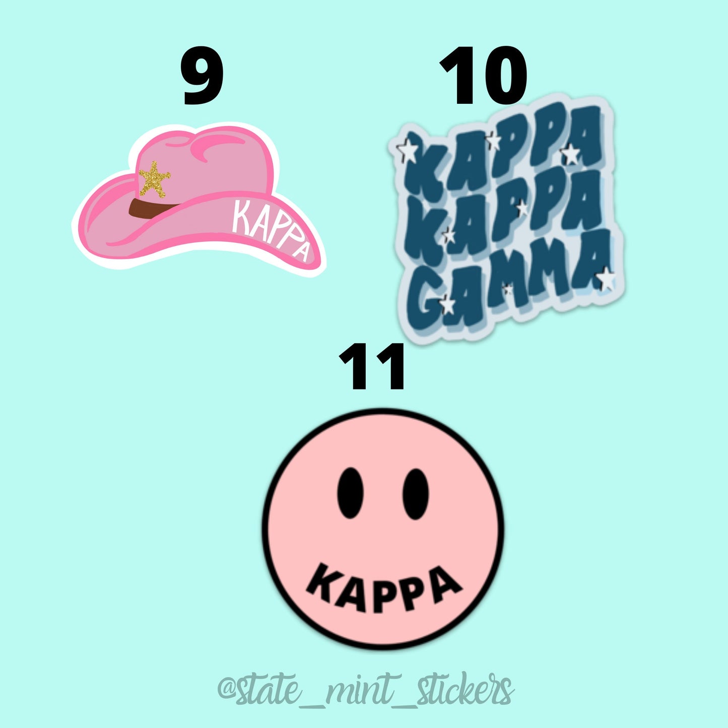 Kappa Kappa Gamma Sorority Sticker Pack | perfect for bid day, big little, custom order, kappa laptop sticker, kkg sticker pack