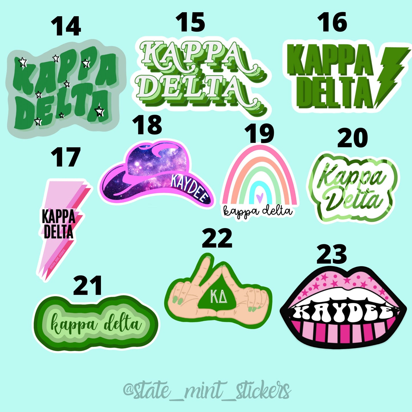 Kappa Delta Sorority Sticker Pack | perfect for bid day, big little, custom order, kappa delta laptop sticker, kaydee sticker pack