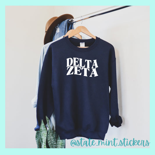 Delta Zeta Sweatshirt | Delta Zeta Sorority | Glidan Unisex Crewneck Sweatshirt | Greek Letters