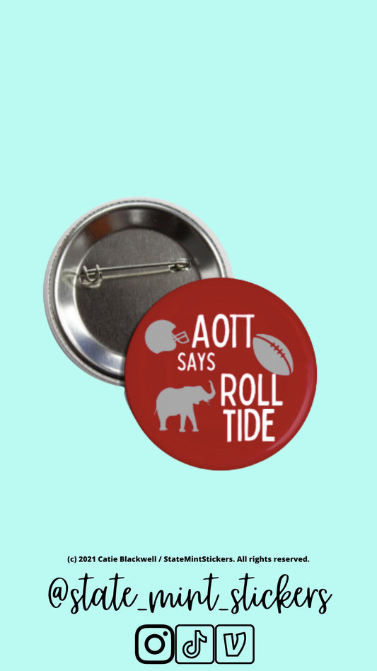 Alpha Omicron Pi AOII Gameday Buttons | Football Game Buttons | Sorority Buttons | Roll Tide Alabama | Custom Sorority Buttons | Custom Pins