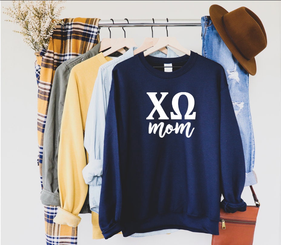 Chi Omega Mom Sweatshirt | Chi Omega Sorority | Glidan Unisex Crewneck Sweatshirt | Greek Letters