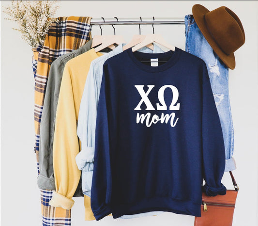 Chi Omega Mom Sweatshirt | Chi Omega Sorority | Glidan Unisex Crewneck Sweatshirt | Greek Letters
