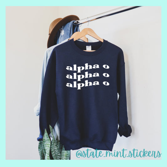 Alpha Omicron Pi Sweatshirt | Alpha Omicron Pi Sorority | Glidan Unisex Crewneck Sweatshirt | Greek Letters