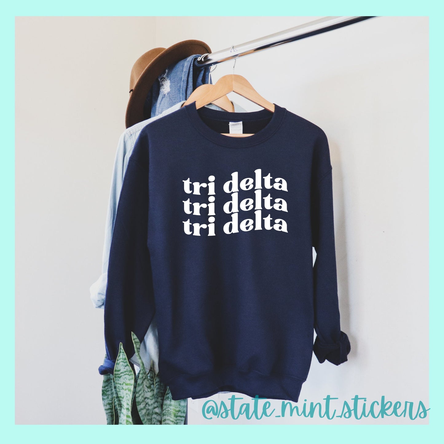 Tri Delta Sweatshirt | Delta Delta Delta Sorority | Glidan Unisex Crewneck Sweatshirt | Greek Letters