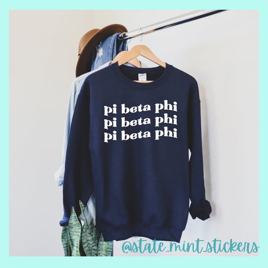 Pi Beta Phi Sweatshirt | Pi Phi Sorority | Glidan Unisex Crewneck Sweatshirt | Greek Letters