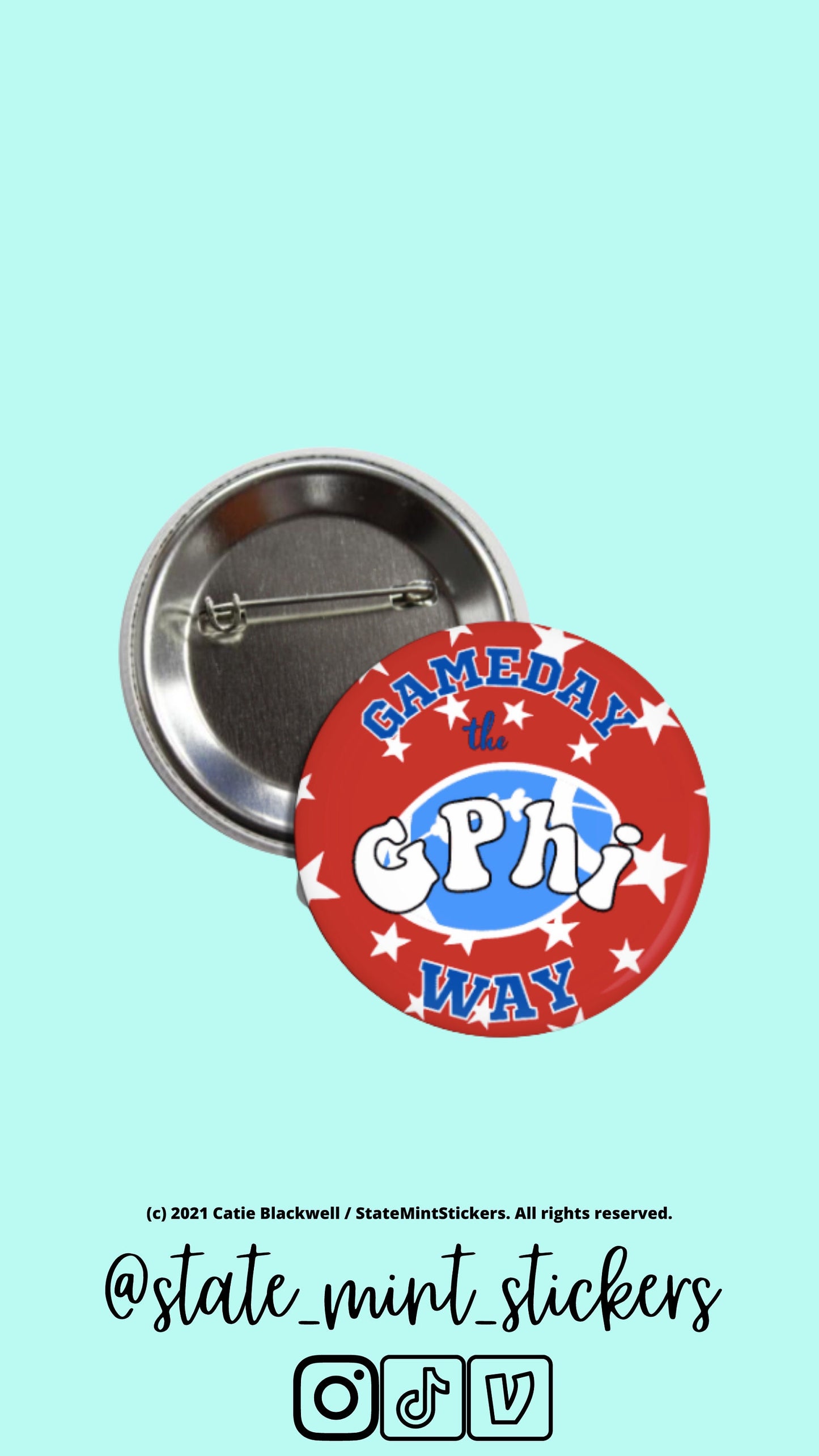 Gameday the G Phi Way | Sorority Gameday Buttons | Gamma Phi Beta Buttons | Sorority Buttons | Gameday Pins | Custom Buttons | Custom Pins
