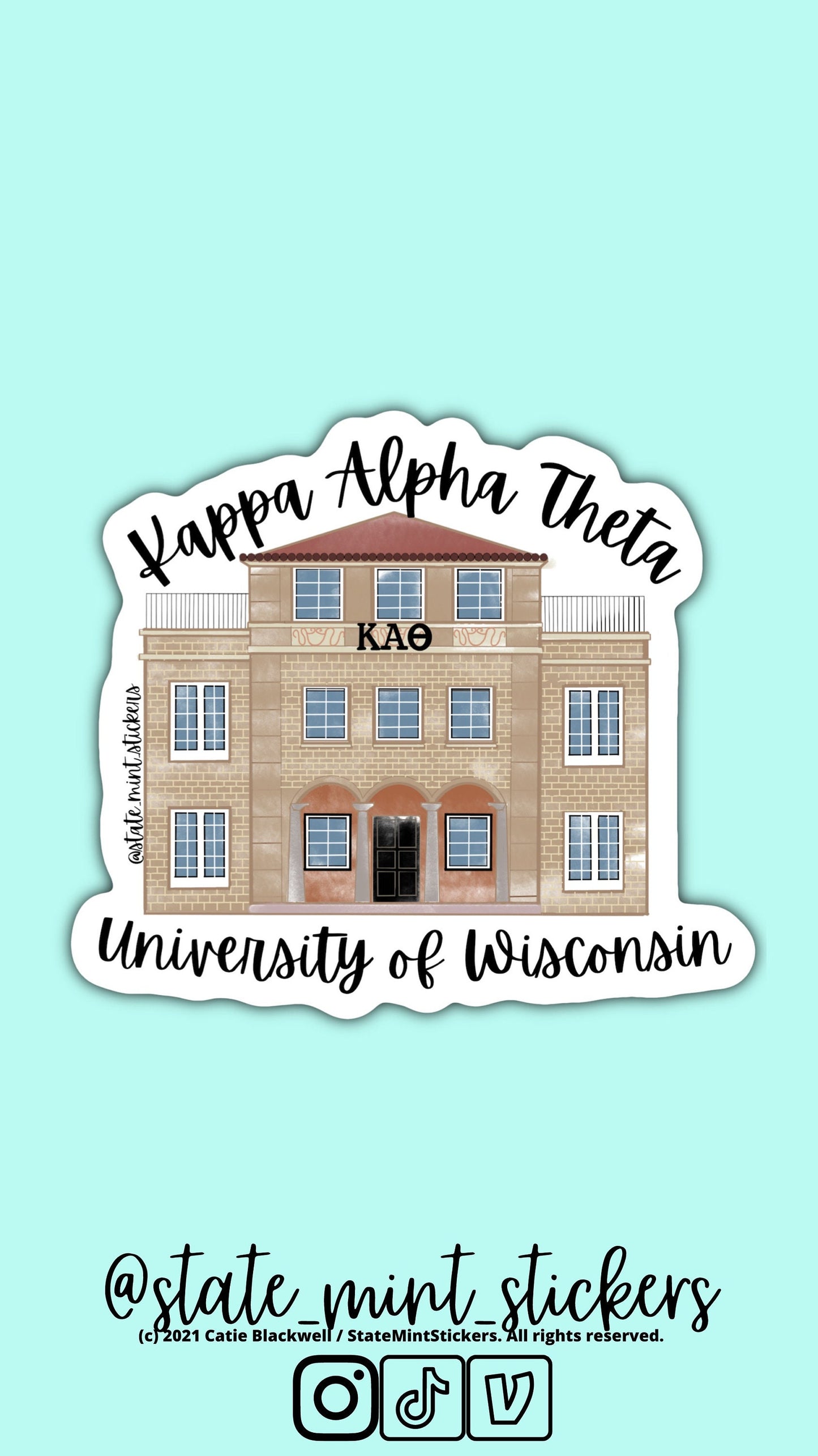 Kappa Alpha Theta Wisconsin Sorority House Stickers