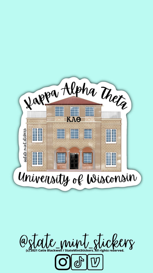 Kappa Alpha Theta Wisconsin Sorority House Stickers