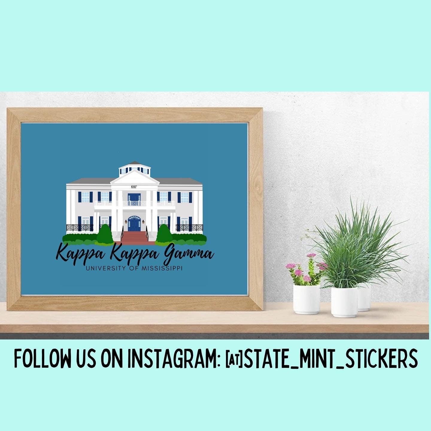 Kappa Kappa Gamma Ole Miss Sorority House Sticker | Sorority Little | Bid Day Basket | Sorority House Sticker | Custom House Sticker