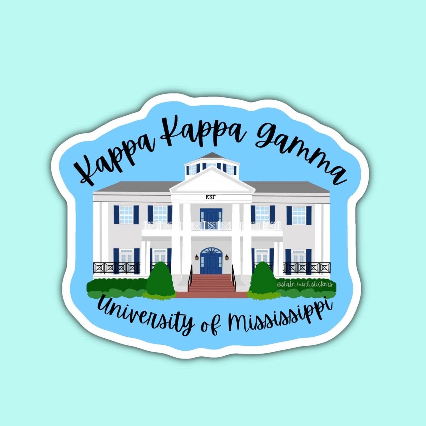 Kappa Kappa Gamma Ole Miss Sorority House Sticker | Sorority Little | Bid Day Basket | Sorority House Sticker | Custom House Sticker