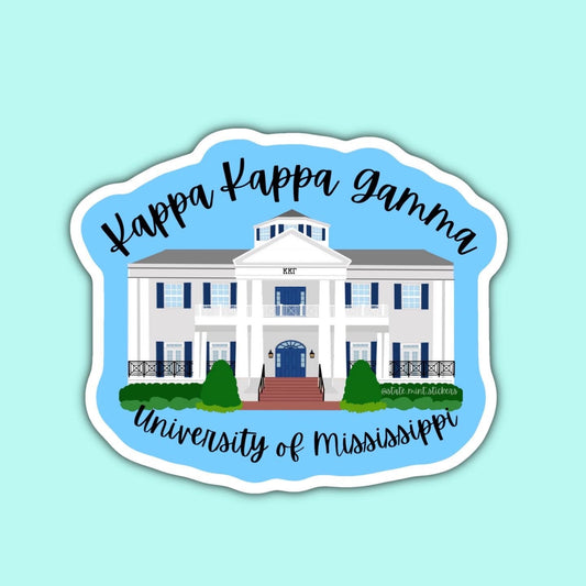 Kappa Kappa Gamma Ole Miss Sorority House Sticker | Sorority Little | Bid Day Basket | Sorority House Sticker | Custom House Sticker