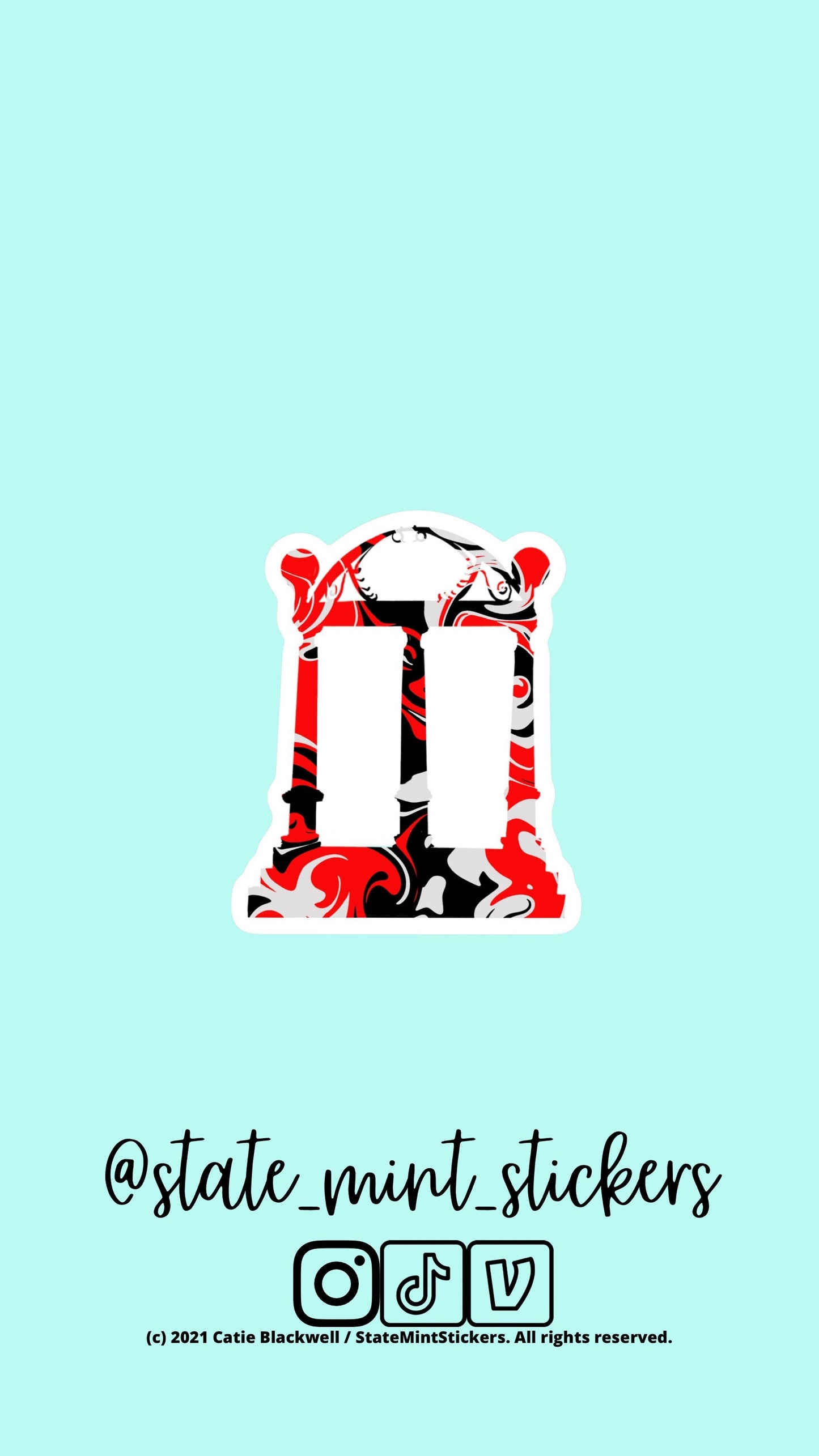 Georgia Arches Sticker / Decal | For Graduate / Alumni / Student | For Car, Laptop, Cooler, Flask, Water Bottle