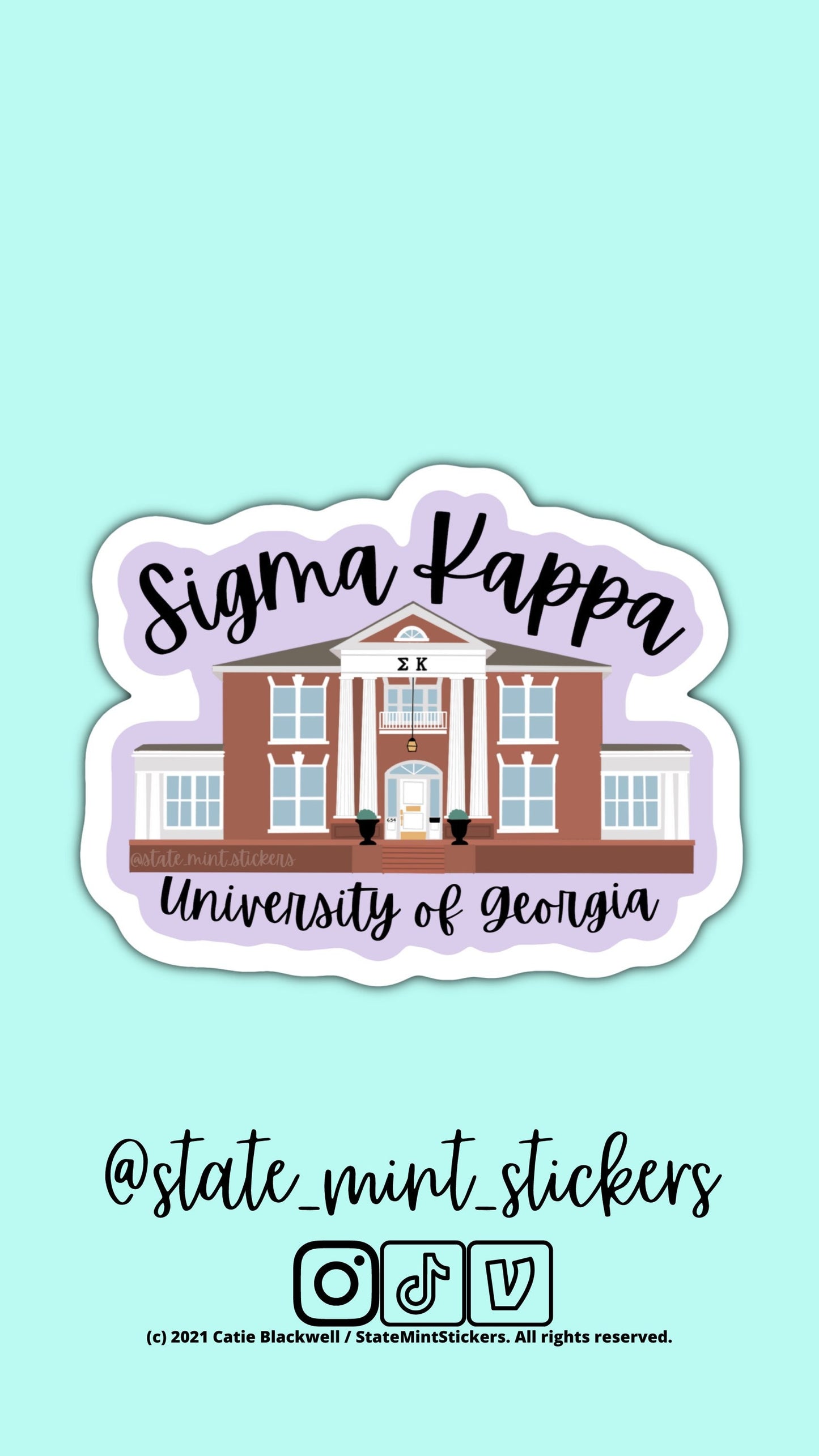 Sigma Kappa UGA Sorority House Sorority Sticker | Sigma Kappa Little | Sigma Kappa Sticker | Sorority House Sticker | Custom House Sticker