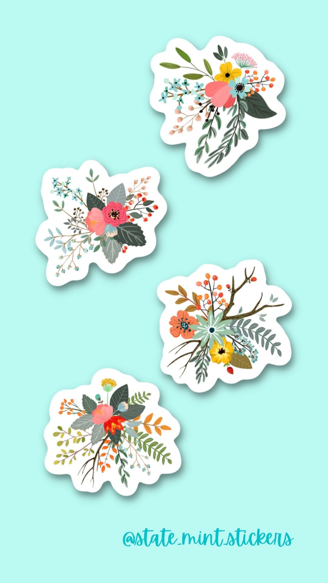 Set of 8 Floral Cupcake Toppers | Birthday Party | Engagement Party | Wedding Shower | Baby Shower