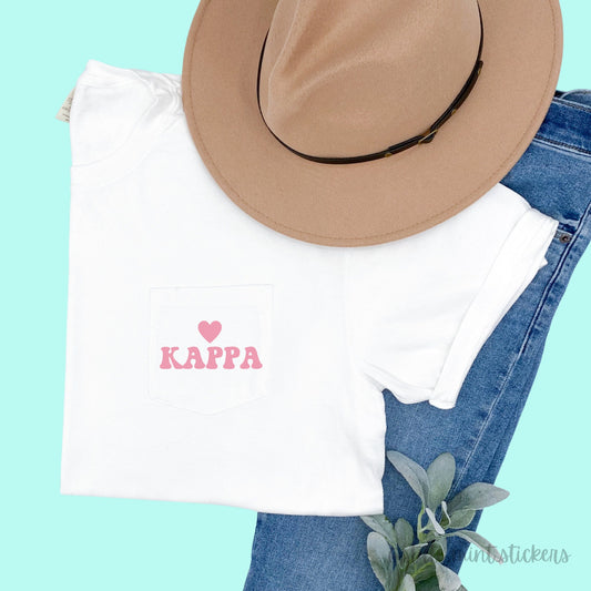 Love, Kappa Shirt | Kappa Kappa Gamma Sorority | Comfort Colors Short Sleeve Pocket Tee