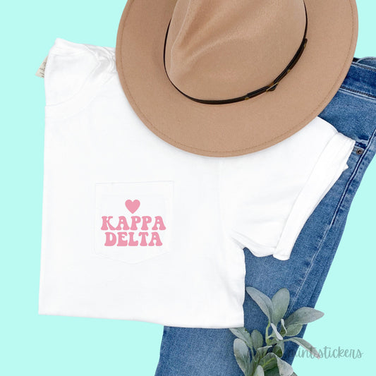 Love, Kappa Delta Shirt | Kappa Delta Sorority | Comfort Colors Short Sleeve Pocket Tee